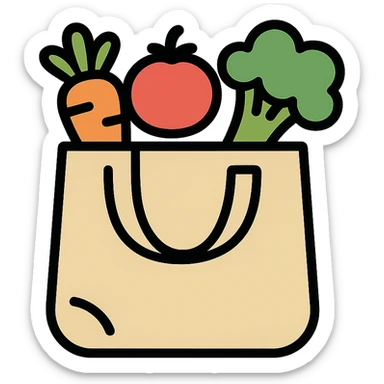 a bag of vegetables sticker