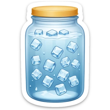 SLIM ICE JAR WITH LOTS OF ICE WITHOUT CAP ON sticker