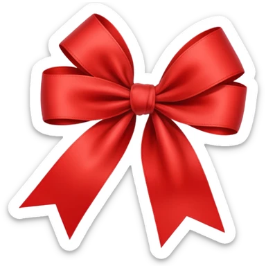 single red ribbon, neatly tied bow, isolated on white background, high detail, soft natural lighting, no text, no watermark --ar 1:1 --v 6
 sticker