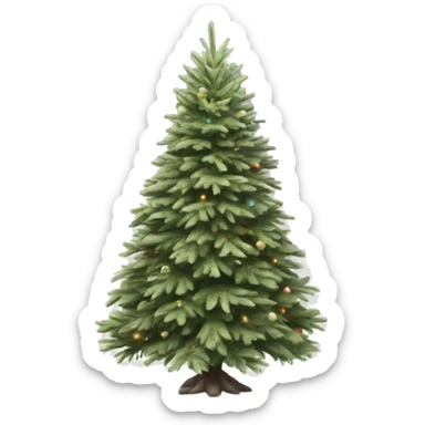 Realistic isolated off white fir christmas tree   sticker