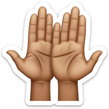 begging hands, palms up sticker