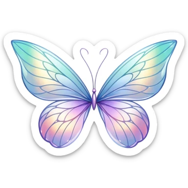 Paste Iridescent transparent fairy wings sticker