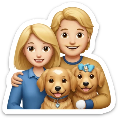couple and their pet dog sticker