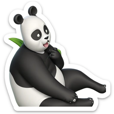 panda sitting alone with ears sticker