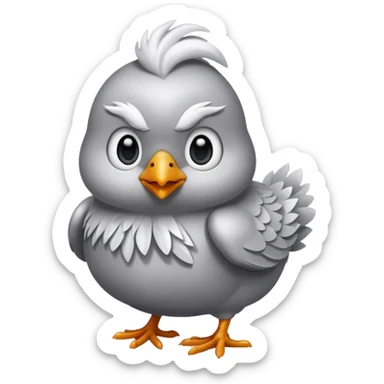 silver little chicken sticker