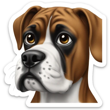 Black and white boxer dog closeup sticker