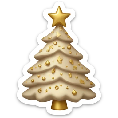 Beige christmas tree with gold decor sticker