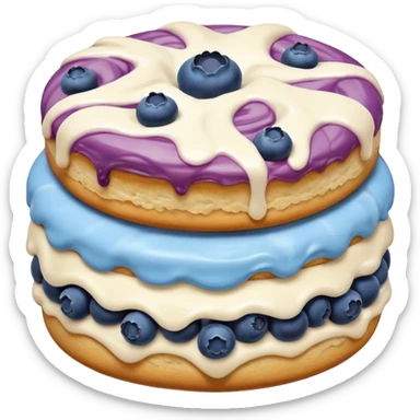 blueberry biscuit with no filling and icing swirl on top sticker