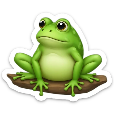 lazy man frog sticker