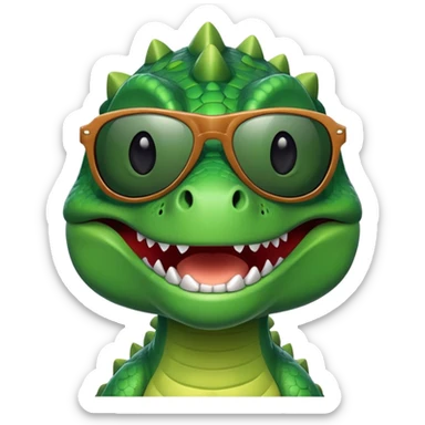 dinosaur wearing sunglasses sticker