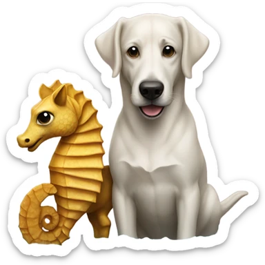 A sea horse and a dog sticker