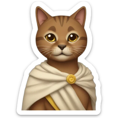 brown-cat-in-a-toga sticker