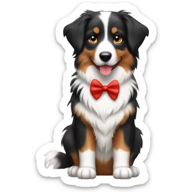 Australian sheperd With red bow  sticker