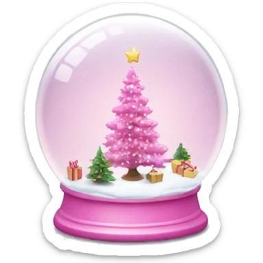 Snowglobe pink Christmas  sticker
