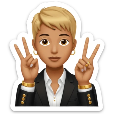 3 finger ysl hand sign sticker