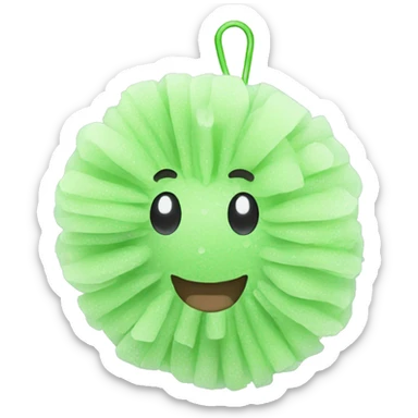 shower loofah sticker