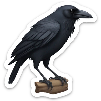 mullet hairdo on a crow sticker