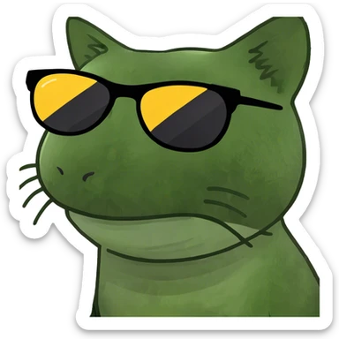 Cat with sunglasses sticker