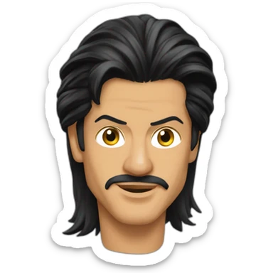 shahrukh khan long hairs tied back sticker