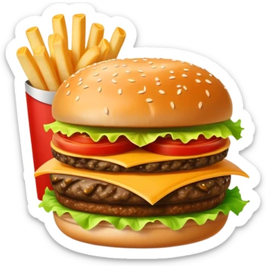 Hamburguesa triple con papas sticker