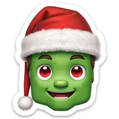 minecraft creeper with santa hat sticker
