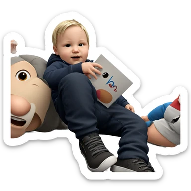 young boy in casual outfit sticker