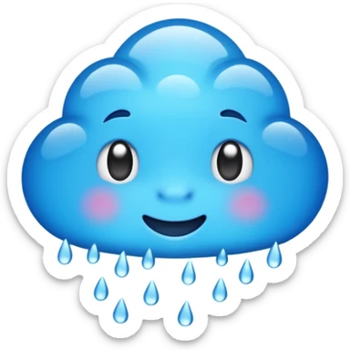Rain emoji getting soaked sticker