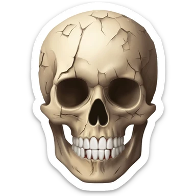 skin falling off angry skull sticker