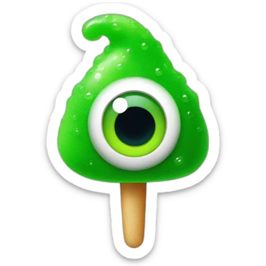 Green gumdrop candy with eyes  sticker