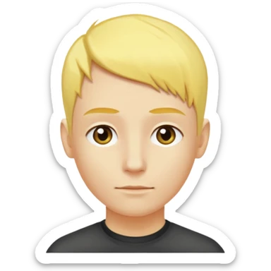 Gözlük yok saçları sarı renk sağ taraf saç kesimi sıfır sticker