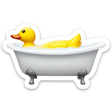 Bathtub with rubber duck sticker