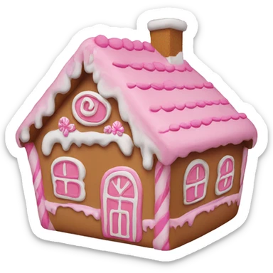 Pink gingerbread house sticker