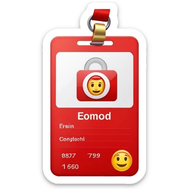 Red ID CARD without text sticker