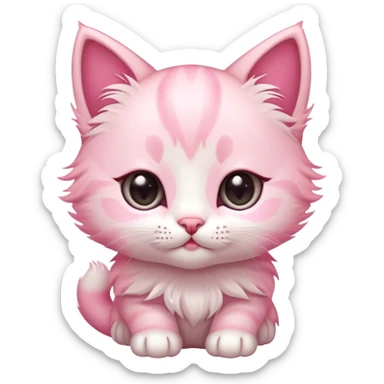 Pink cute kitten sticker