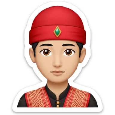 Dhaka topi emoji nepali people wear in head in rectangular size sticker