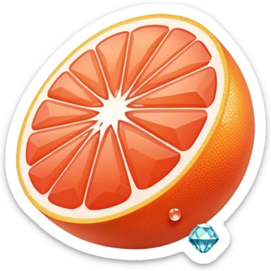 Grapefruit and diamond  sticker