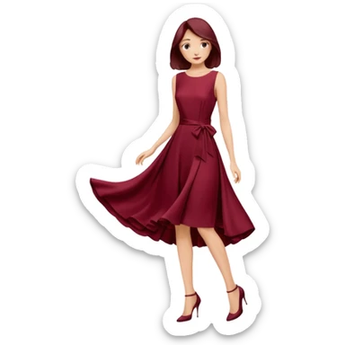 burgundury dress whitout the woman, just the dress. make it knee lenght sticker