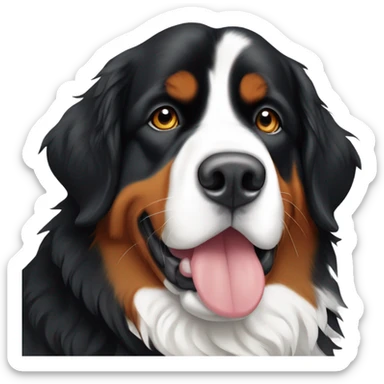 bernese mountain dog with thin white stripe on snout sticker