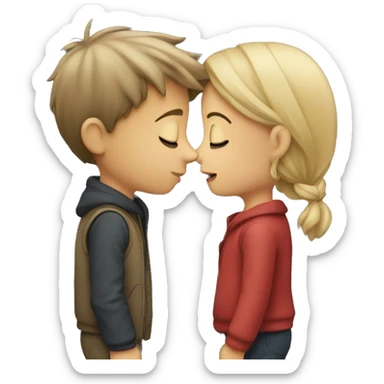 Boy kiss girl sticker