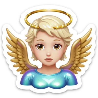 glitter fallen angel sticker