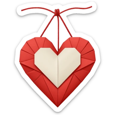  string paper heart  sticker