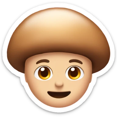 Brat with little hairs all over and a mushroom cap  sticker