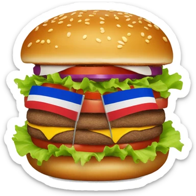 Armenian flag with burger in the middle sticker