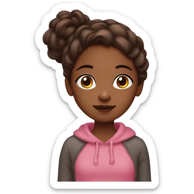 A brown skin ,girl ,pink ,cozy sticker