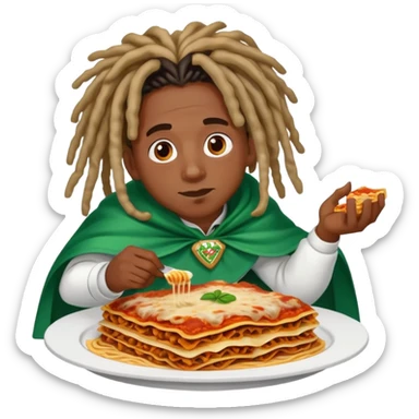  Dreadlocs with fade and nigerian cape eating lasagna  sticker