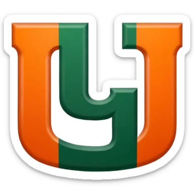 Miami Hurricanes ‘U’ clipped with no background sticker