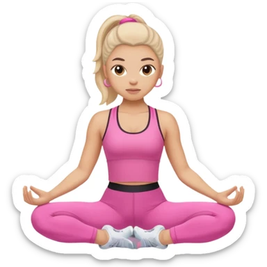 pilates with pink outfit sticker