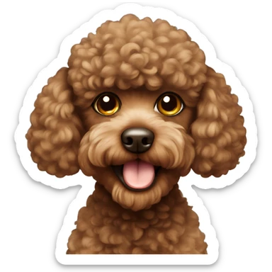 Brown toypoodle sticker