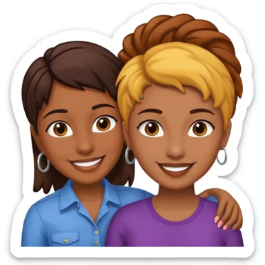 Lesbian emoji Guyanese Masc and mixed fem sticker