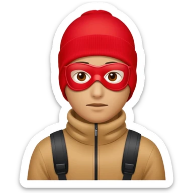 robber in a red ski mask sticker